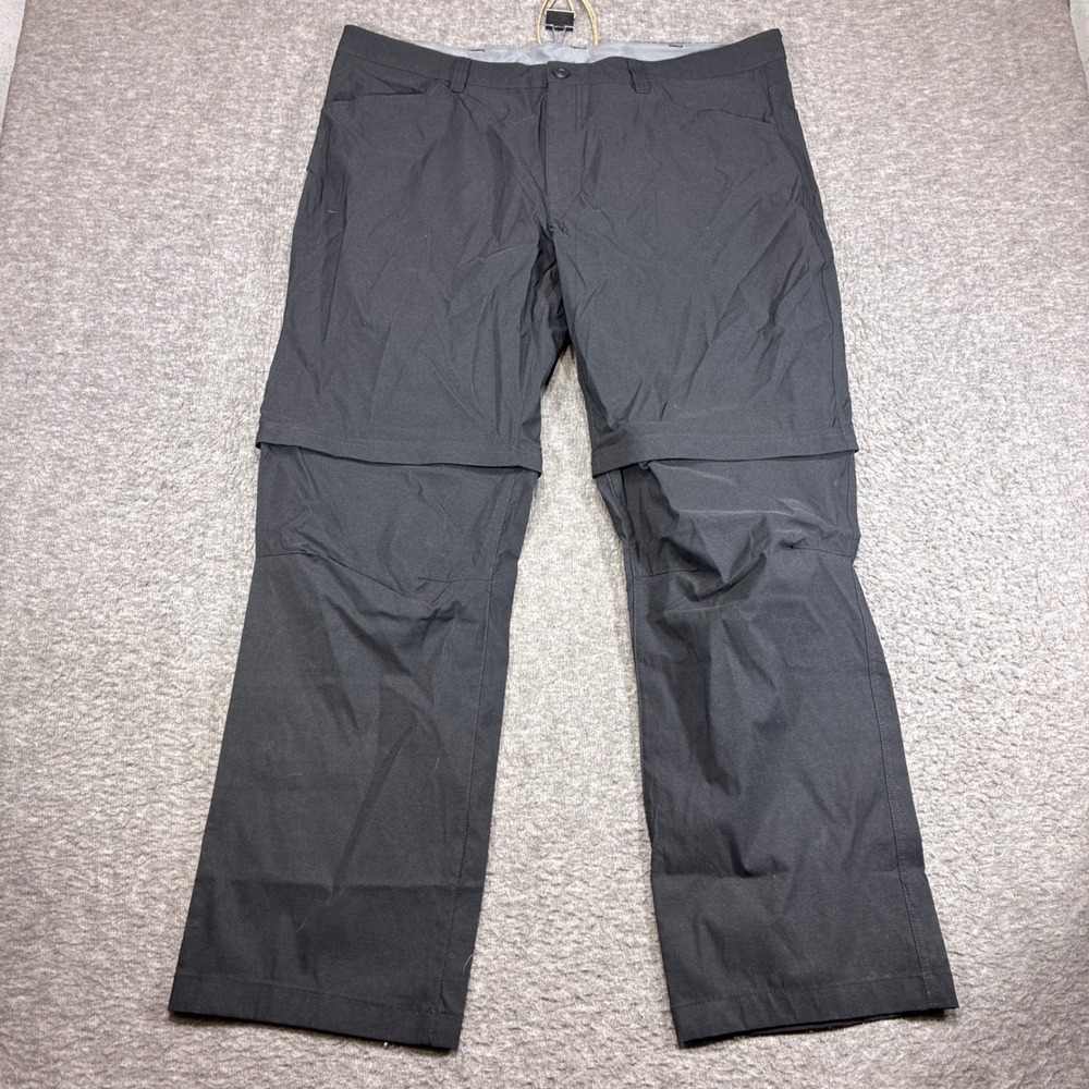 Eddie Bauer Convertible Tech Pant Mens 40x30 Black Nylon Spandex Hiking‎